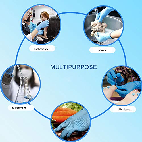 Disposable Gloves,Anself 50pcs Nitrile Powder Free Latex Free Gloves for Examination,Tattoo,Protection Use Size M