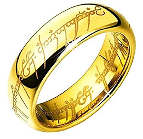 Anillo de tungsteno de 6 mm (talla 62), diseño de El Señor...