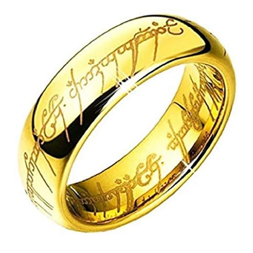 Anillo de tungsteno de 6 mm (talla 62), diseño de El Señor de los Anillos