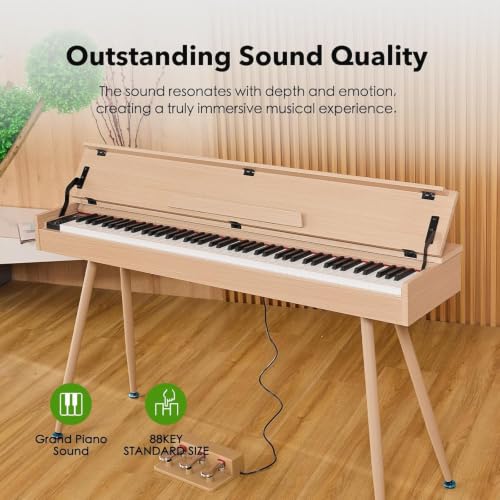 Image of Digital Piano 88 Key Weighted Keyboard Full-Size Desk Electric Piano