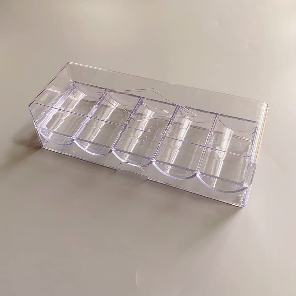 Rack à jetons de poker en acrylique transparent avec couvercle, pour 100 jetons chacun