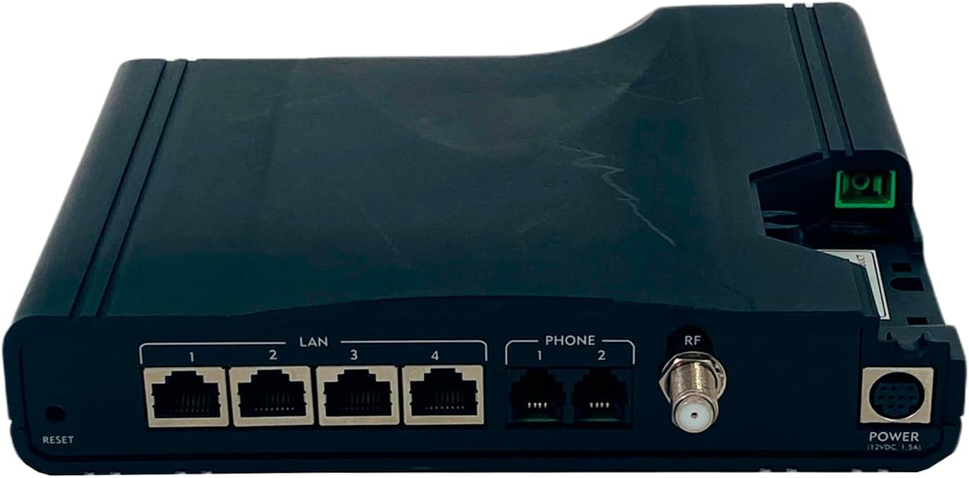 Bag view of Calix 726GE-I showing all connectivity ports