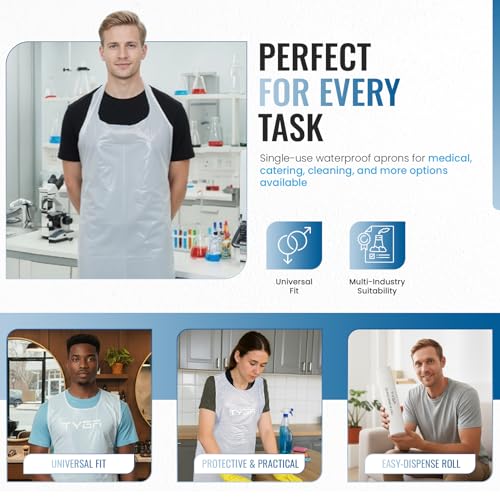 Delantales desechables blancos TYGA para evitar manchas de cocina 3