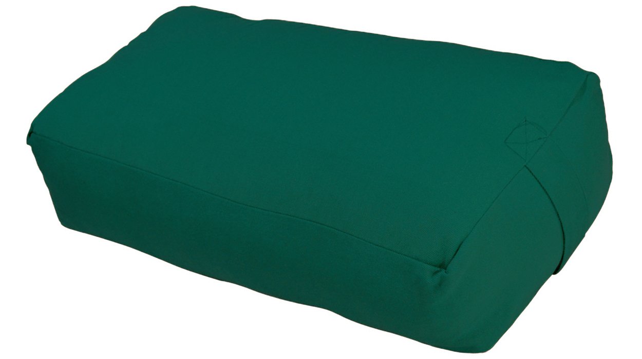 YogaAccessories MAXSupport Deluxe Rectangular Cotton Yoga Bolster - Green
