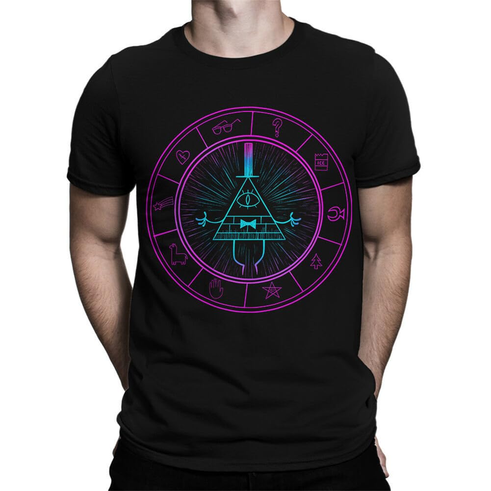 Cgqzapibv Men's Black Gravity Falls Bill Cipher T-Shirt, Wo's