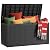 KFY deck box,100-gallon indoor and outdoor storage box made of waterproof and sun-resistant resin material, meeting storage needs for the living room, patio, swimming pool, and toolshed?black?