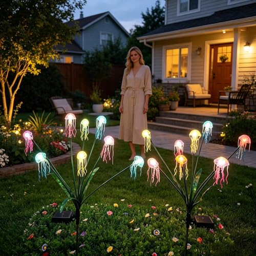 Luces solares para jardín exteriores linterna decorativa valla porche y patio 6