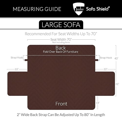 Miniatura 5 de Sofa Shield Juego de 2 protectores de sofá, color chocolatebeige, un sofá para asiento de hasta 70 pulgadas de ancho y un sofá para asiento de hasta