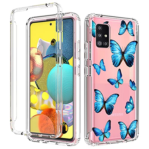 Coque Samsung A51 5G antichoc intégrale en silicone transparent floral