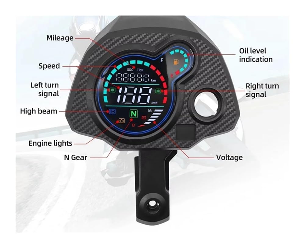 Compteur de Vitesse Digital Moto Compteur De Vitesse Numérique Universel pour Moto, Odomètre, Compteur De Vitesse pour Navi 110, pour Navi110 Tableau De Bord Numérique