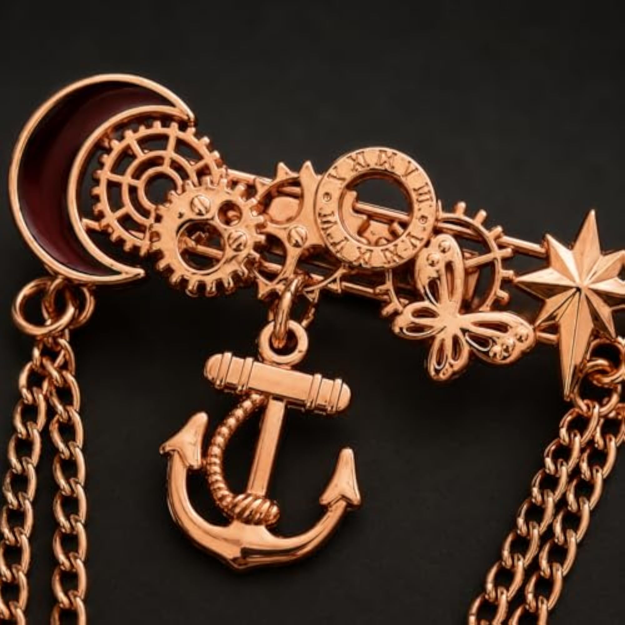 Men's Anchor Wheel Nautical Lapel Pin Badge