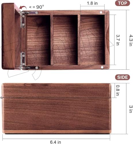 Image of Wooden Business Card Organizer for 2.2 inch x 3.5 inch Cards | Business Card Holder for Desk, Index Cards Box Holds 300 Cards, Includes A-Z Tabs, Desktop Organizers for Office, Home