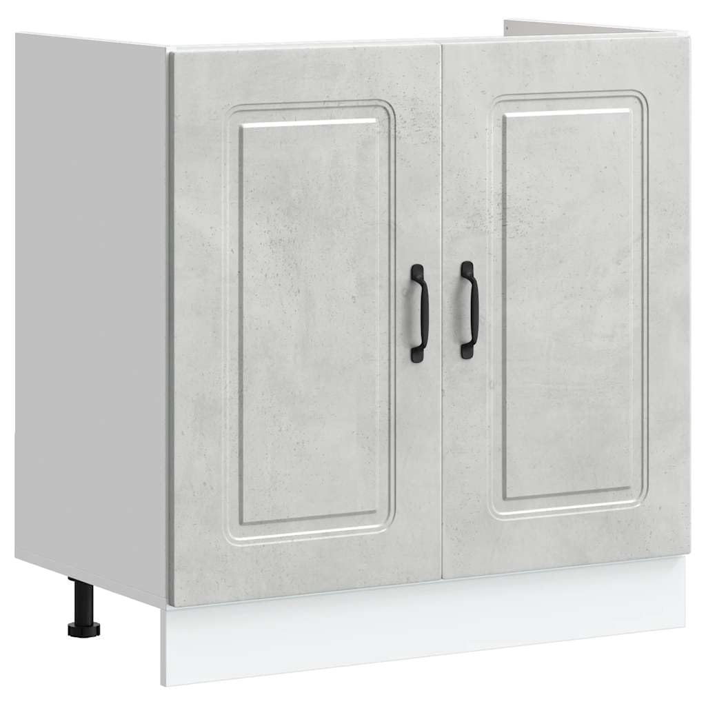 vidaXL Mueble bajo para Fregadero Kalmar Gris hormigón 80x46x81,5 cm, Mueble bajo Cocina, Mueble bajo Fregadero Cocina, Mueble bajo Cocina para Fregadero