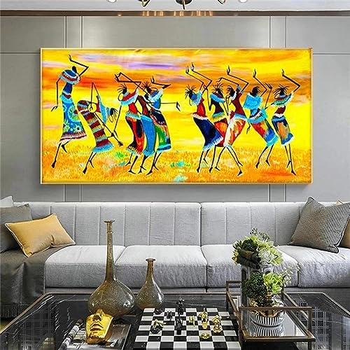 Affiche africaine de femme qui danse en toile de 30x60cm sans cadre pour salon