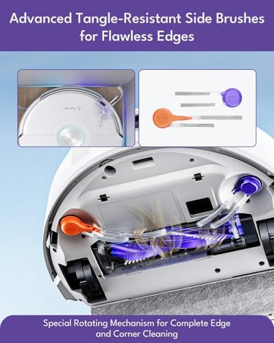 Image of 12 Pcs Accessories Kit for Narwal Flow Robot Vacuum Cleaner: 1 Main Brushes, 2+2 Side Brushes, 2 HEPA Filters, 3 Dust Bags, 1 Track Mop Pad, 1 Cleaning Brush