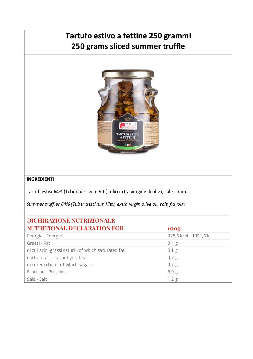 Tartufo Estivo a fettine 250 Grammi