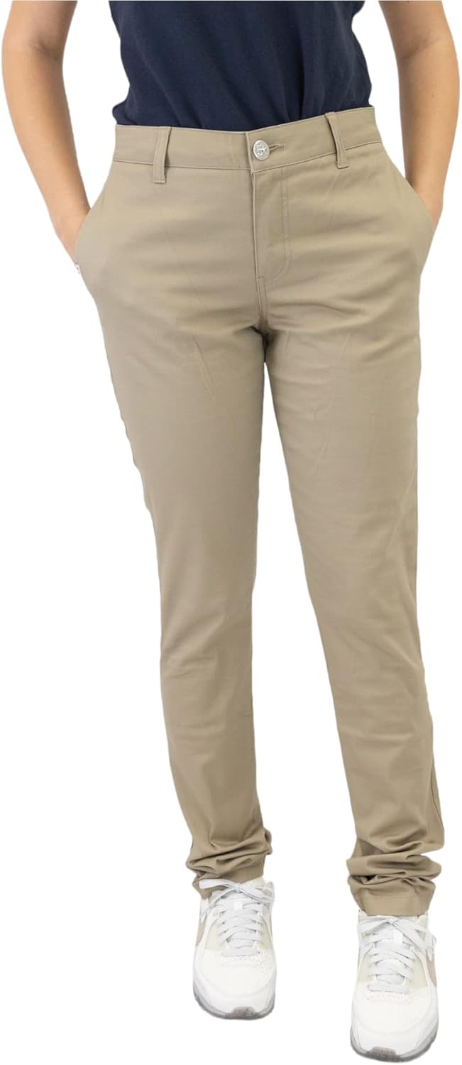 Amazon.com: Girls Uniform Pants - 4-Pocket Mid-Rise Skinny Stretch 