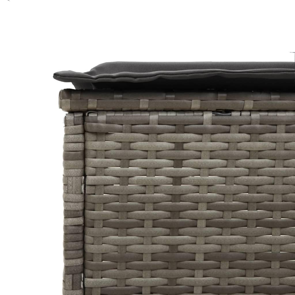 Lettini Prendisole 2 pezzi con Cuscini Grigio Polyrattan Letto Solarium Regolabile Schienale 5 Posizioni Telaio Acciaio Resistente UV per Giardino Piscina Terrazza Spiaggia 198 x 55 cm Carico 110 kg