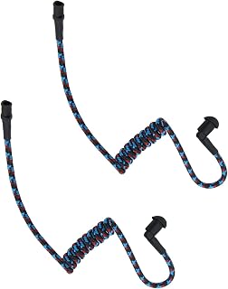 Replacement Braided Nylon Surveillance Acoustic Coil Tube for Radio Earpiece Moisture Resistant Fiber Mesh Colorful Accessories (BlueRedBlack-2)
