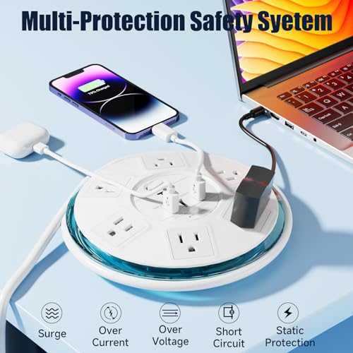 image for TP Surge Protector Power Strip,Smart Design Extension Cord,4 Feet Flat