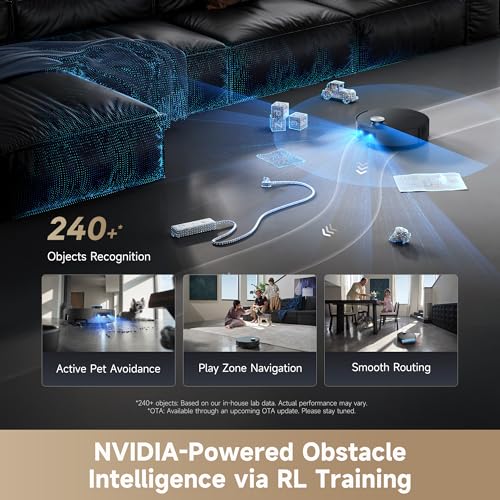 Image of DREAME Aqua10 Ultra Roller Complete Robot Vacuum and Mop & 30,000Pa Suction, Self-Cleaning Dock & Extending Roller Mop, Heat-Washes & Dries, Carpet Protection, AI Camera & LiDAR Avoidance Tech (Black)