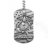 U.S. Marine Eagle Globe & Anchor Dog Tag Necklace