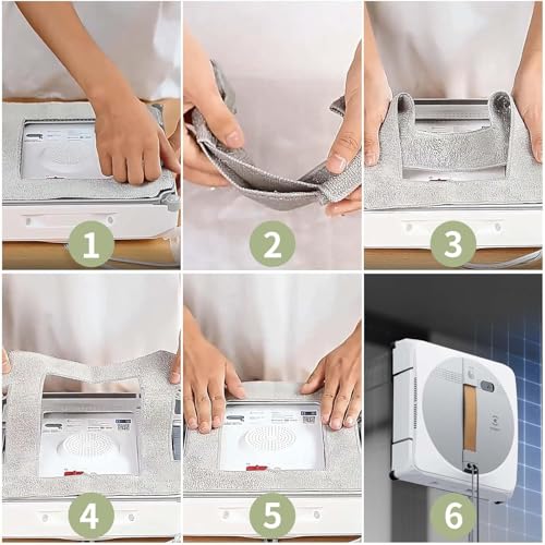 6 Stück Reinigungspad für Ecovacs Winbot W1 / W1 Pro / W2 / W2 Omni Fensterputzroboter, Wischtücher Reinigungspad für Ecovacs, Mikrofaser Wischmop Reinigungstuch, für Staub Fenstern Effektiv, Flecken