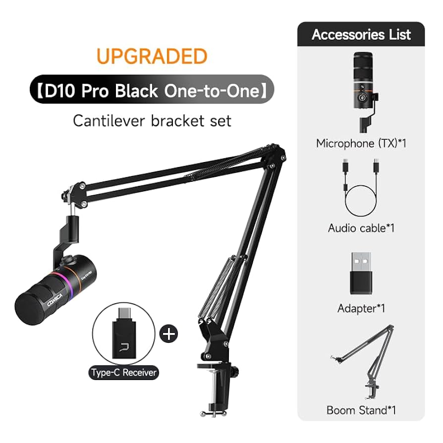 COMICA Ejoy D10 PRO ホワイト マイク マイクアーム Amazon.com: EJoy D10 PRO(A) USB Wireless Gaming Microphone