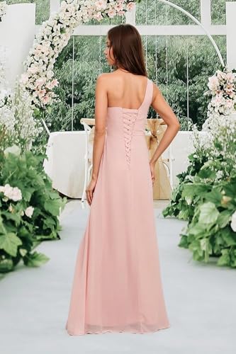 Junior Bridesmaid Dresses for Wedding Chiffon One Shoulder Flower Girl Dress Long Party Pageant Gowns3