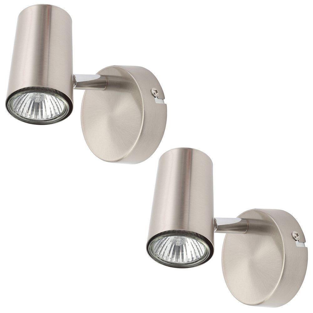 LITECRAFT Chobham Spotlight Adjustable Wall Ceiling - (Satin Nickel, 2 Light) — image 1