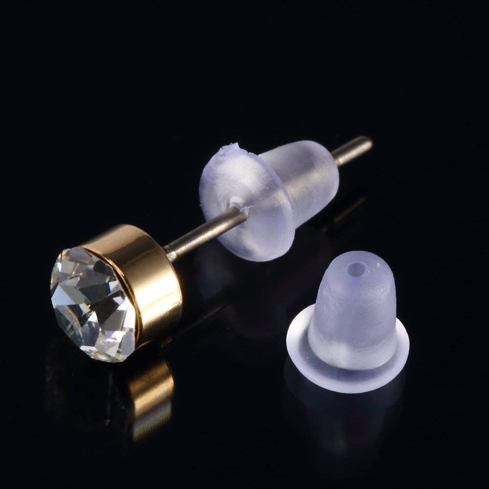 100 Fermoirs Silicone Pour Boucles D'Oreilles - Bouchons Caoutchouc Universels Argentés Anti-Perte