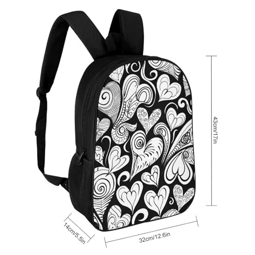 Heart Shapes And Swirls Bookbag - Ultra Lightweight Portable Backpack Work Travel Backpack for Men Women Fits 16 Inch Notebook2