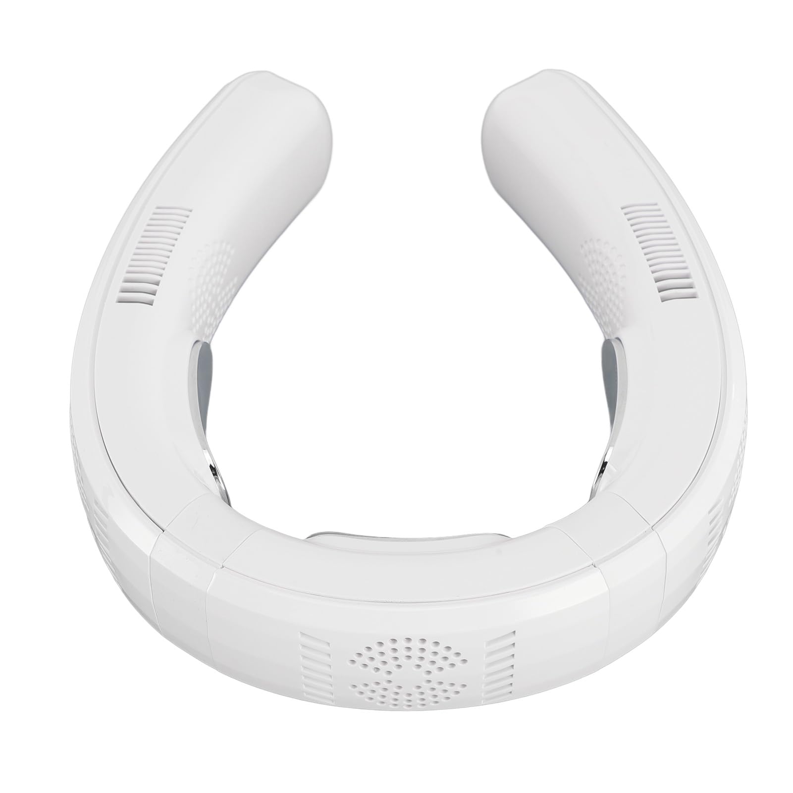 SIXRUN Stilvolles Design, Wiederaufladbarer, Flügelloser Nackenventilator, Tragbare Nackenklimaanlage mit 3 Geschwindigkeiten für Camping (WHITE)