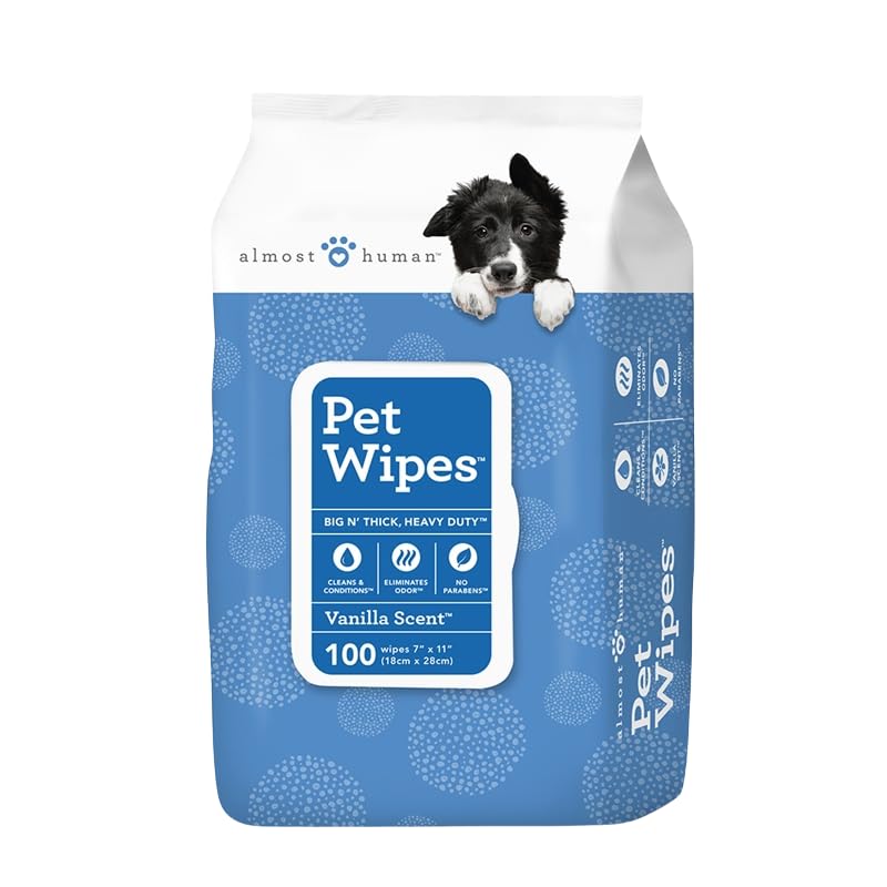 Image of Petkin Big N Thick Almost Human Pet Wipes Dogs & Cats 100 Count | Petkin Big N Thick Almost Human Pet Wipes, 100 Pcs