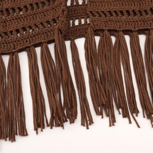 Noomelfish Girls Crochet Fringe Vest Kids Boho Tassels Cardigan Western Cowgirl Outfit (5-12 Years)4
