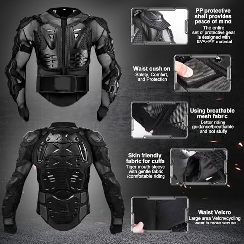 Chaqueta moto con protecciones para rutas en scooter y circuitos de MTB 5