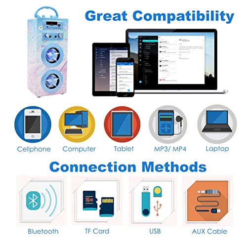 Kidsonor Kids Bluetooth Karaoke Machine With 2 Microphones, Wireless Remote Control Portable Karaoke Music Mp3 Player Loudspeaker With Microphones For Kids Adults Home Party (Blue) #TOP4