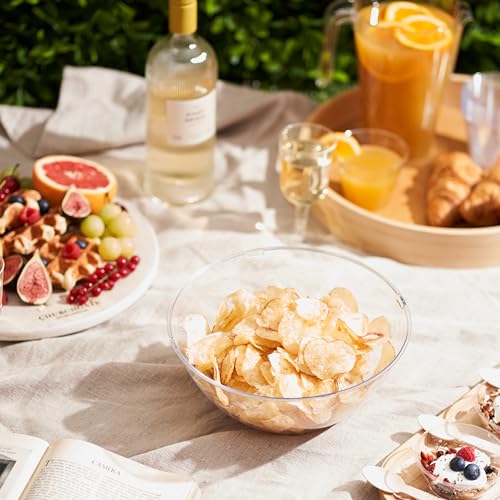 MATANA 5 Clear Hard Plastic Serving Bowls, 1500ml - Sturdy & Reusable - Ideal for Salad, Snacks & Crisps - Parties, Picnic, Birthdays, BBQ & More - Image 4