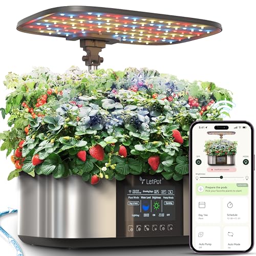 LetPot LPH-Max Hydroponics Growing System Kit, 21 Pods APP & WiFi Automatic Controlled Smart Indoor Garden with 36W LED Grow Light, Auto Drip Irrigation Kits, Self-Managed Nurturing & Wateri