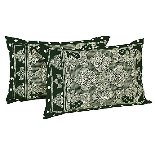 Image of Story@Home Pandora Collection 152 TC 100% Cotton Bedsheet for Double Bed with 2 Pillow Covers (90 X 108 Inch, Off White & Green)