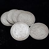 Fogilas 6 Pcs Morgan Dollar (3.8cm Dia) Magic Set Can Be Attracted by Magnets Magic Props Accessories Used in Appearing/Disappearing Coin Magic Performance