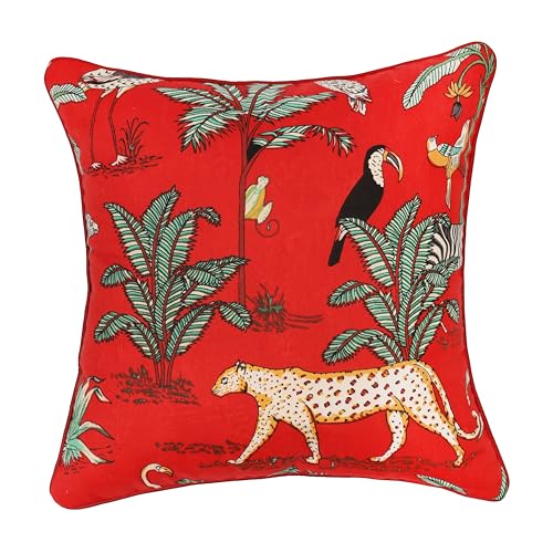 Image of Red Cushion Pillow Covers Pack of 5 16 /16 Inch Decorative Throw Pillow Covers 16x16 inch Set of 5