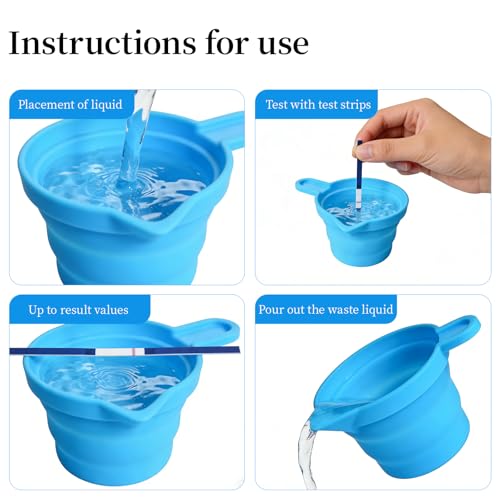 Kaiyzo 5er-Pack Faltbare Urinbecher aus Silikon, Wiederverwendbare Urinprobenflaschen und Sammelbehälter, Blau