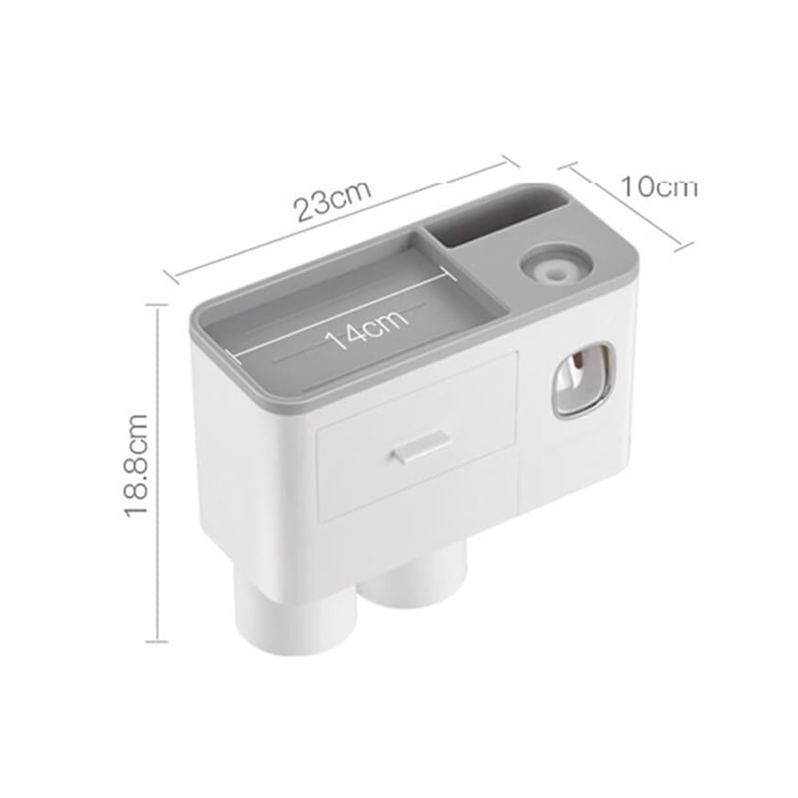 Soportes para cepillos de Dientes Estante de Pared for Almacenamiento cepillos Dientes con dispensador Pasta, Organizador baño Gris Organizador de Accesorios