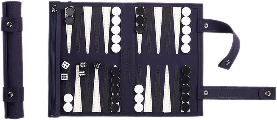 Backgammon Game Set - Roll up Board Games- Portable Travel Backgammon for Companion. Multiple Colors