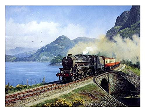 Diamond Painting 5D DIY Kit Steam Train Retro Train Railroad Tracks Full Drill Diamond Art Kits Crystal Embroidery Pictures Cross Stitch Art Craft for Home Decor