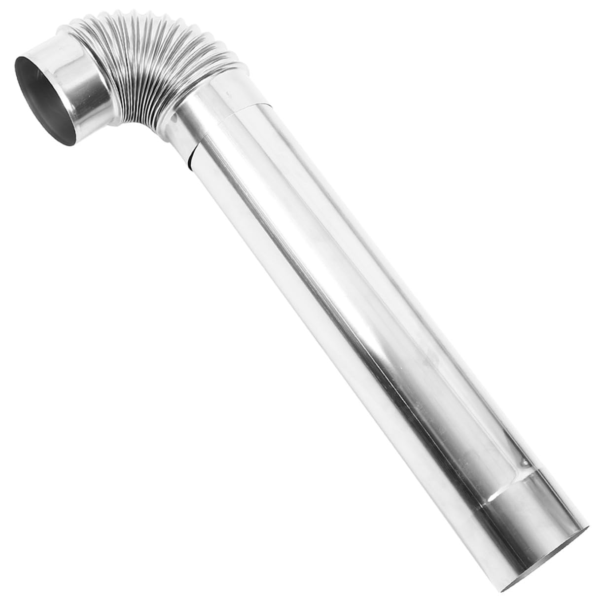 Tubo Canna Fumaria per Stufa, Set 1 Pezzo in Acciaio Inox | Argento, Installazione Semplice, per Stufa Domestico e Riscaldamento a Legna