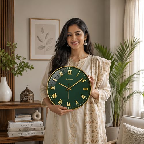 Image of Auromin Modern Stylish Wall Clock for Living Room, Bedroom | Unique Analog Wall Watch for Kitchen, Office, Hall | Elegant Decorative Wall Clock for Home Interior Decoration and Wall Accessories Use