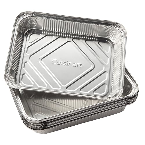 Cuisinart 10-Pack Aluminum Grease Tray Liners, Disposable Heavy-Duty Aluminum Foil Drip Tray, Grease Pan Compatible Griddles (CGG-9020 & CGG-9748), Grill Accessories
