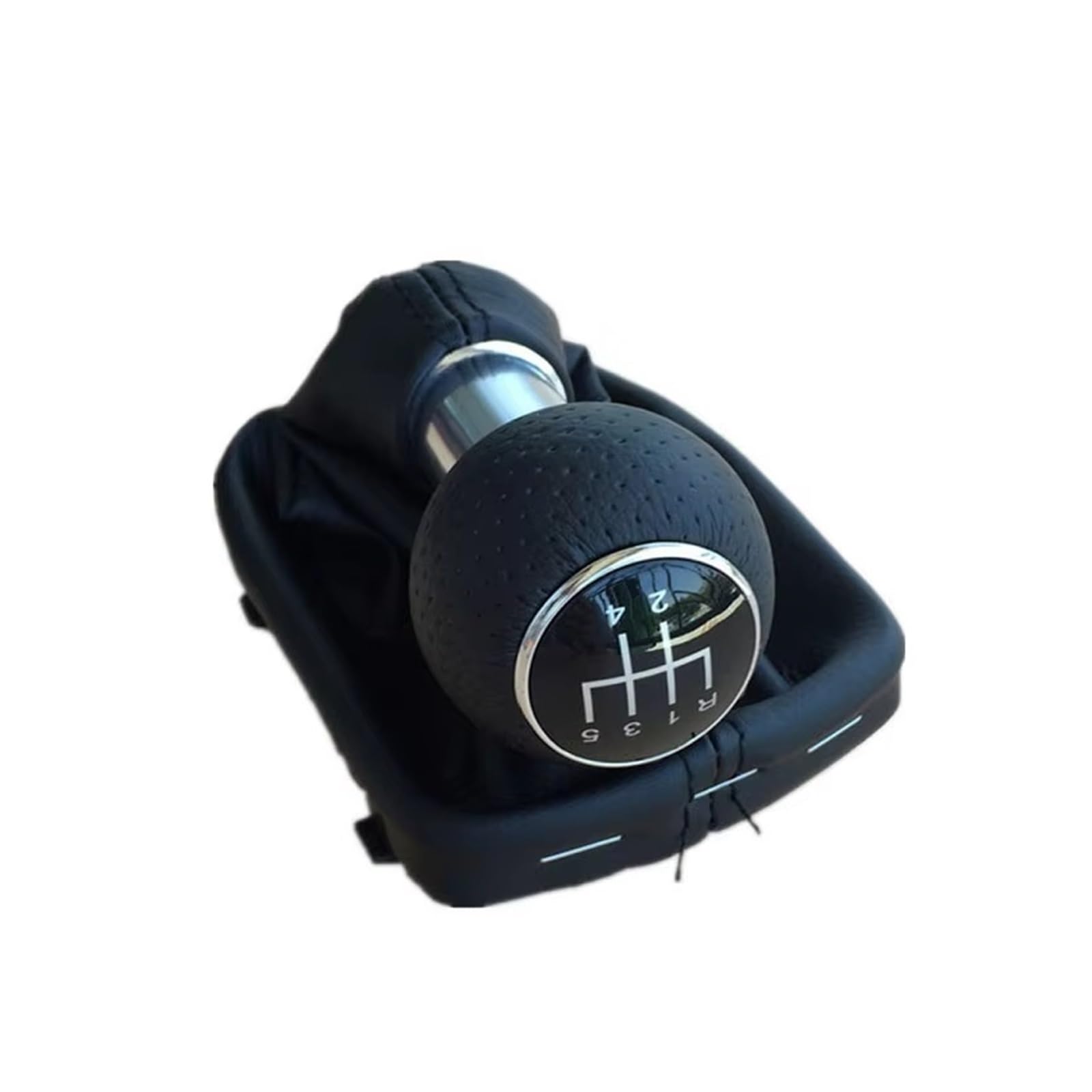 OUVECR Car Shift Gear Knob Handle for A3 8L 1.6 Liter 1996 1997 1998 1999 2000 2001 2002 2003 5/ Speed Car Gear Shift Knob 23mm Manul Gear Shift Cover(5speed)